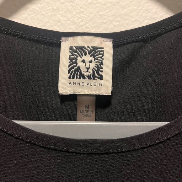 Anne Klein Black Women's Top Size Medium Lace-Sleeve Blouse - Picture 5 of 8